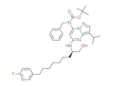 tert-butyl benzyl-((R)-5-(9-(6-fluoropyridin-3-yl)-1-hydroxynonan-2-ylamino)-3-isopropylpyrazolo[1,5-a]pyrimidin-7-yl)carbamate