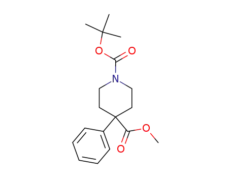 Molecular Structure of 167262-47-7 (1-BOC-4-PHENYL-4-PIPERIDINEDICARBOXYLIC ACID METHYL ESTER)