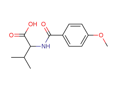 Molecular Structure of 93709-65-0 (2-(4-METHOXY-BENZOYLAMINO)-3-METHYL-BUTYRIC ACID)