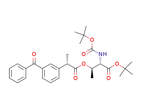 Molecular Structure of 852055-86-8 (3-[2(S)-(3-benzoyl-phenyl)-propionyloxy]-2(S)-tert-butoxycarbonylamino-butyric acid tert-butyl ester)
