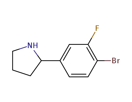 Molecular Structure of 1175528-91-2 (2-(4-bromo-3-fluorophenyl)pyrrolidine)