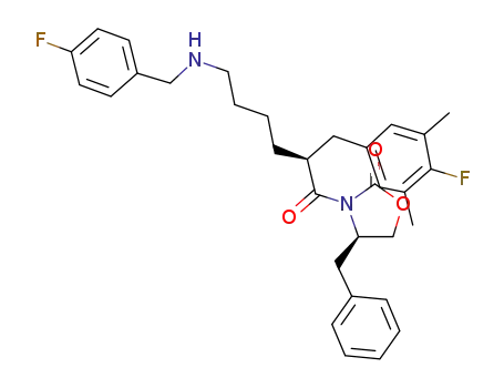 (R)-3-((S)-2-[4-fluoro-3,5-dimethylbenzyl)-6-(4-fluorobenzylamino)-hexanoyl]-4-benzyloxazolidin-2-one