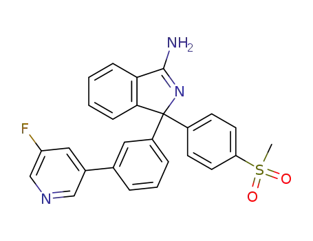 Molecular Structure of 1097633-60-7 (1-[3-(5-fluoropyridin-3-yl)phenyl]-1-[4-(methylsulfonyl)phenyl]-1H-isoindol-3-amine)