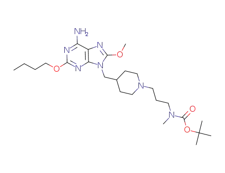 2-butoxy-9-[(1-{3-[N-tert-butoxycarbonyl-N-methylamino]propyl}piperidin-4-yl)methyl]-8-methoxyadenine