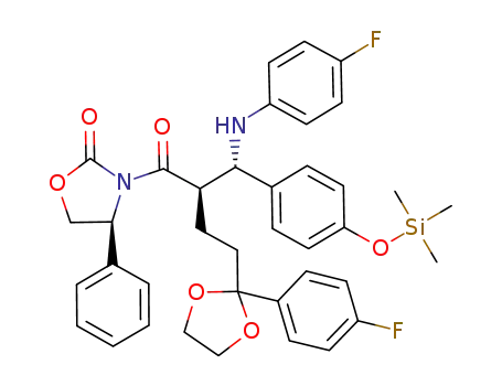 (S)-3-{(R)-2-[(S)-(4-fluorophenylamino)-(4-trimethylsilyloxyphenyl)methyl]-4-[2-(4-fluorophenyl)-[1,3]dioxolan-2-yl]butyryl}-4-phenyloxazolidin-2-one
