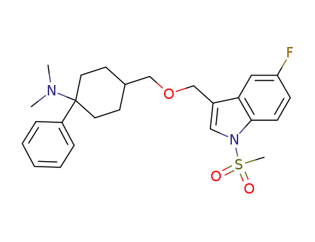 4-(((5-Fluoro-1-(methylsulfonyl)-1H-indol-3-yl)methoxy)methyl)-N,N-dimethyl-1-phenylcyclohexanamine