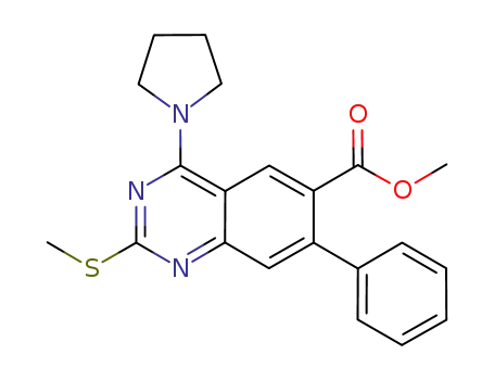 Molecular Structure of 1137439-79-2 (6-methoxycarbonyl-2-methylthio-7-phenyl-4-pyrrolidinoquinazoline)