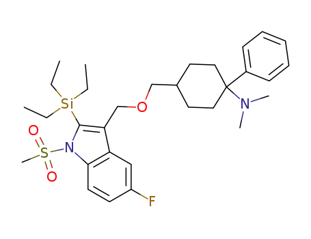 4-(((5-Fluoro-1-(methylsulfonyl)-2-(triethylsilyl)-1H-indol-3-yl)methoxy)methyl)-N,N-dimethyl-1-phenylcyclohexanamine