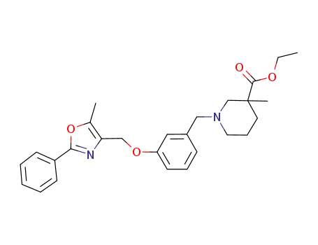 3-methyl-1-(3-((5-methyl-2-phenyloxazol-4-yl)methoxy)benzyl)piperidine-3-carboxylic acid ethyl ester