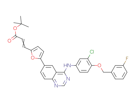 3-(5-{4-[3-chloro-4-(3-fluorobenzyloxy)phenylamino]quinazolin-6-yl}furan-2-yl)acrylic acid tert-butyl ester