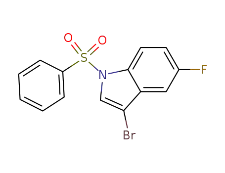 Molecular Structure of 1026089-07-5 (3-bromo-5-fluoro-1-(phenylsulfonyl)-1H-indole)