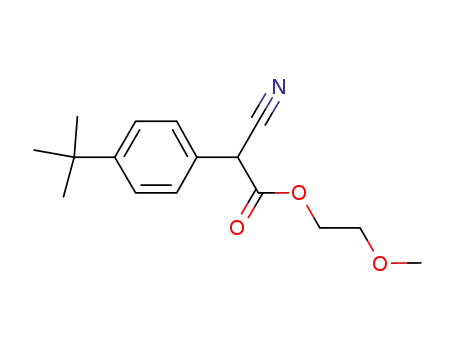 Molecular Structure of 400882-57-7 (2-methoxyethyl 2-cyano-2-(4-(tert-butyl)phenyl)acetate)