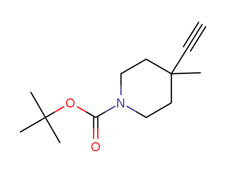 Molecular Structure of 1363383-17-8 (1-Boc-4-ethynyl-4-Methylpiperidine)