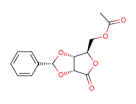 Molecular Structure of 104768-01-6 (5-O-acetyl-2,3-O-(R)-benzylidene-D-ribono-1,4-lactone)