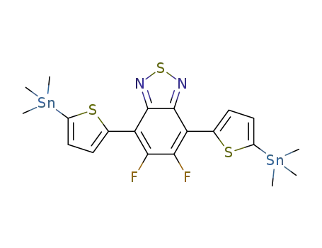 Molecular Structure of 1421762-30-2 (5,6-Difluoro-4,7-bis(5-(trimethylstannyl)thiophen-2-yl)benzo[c][1,2,5]thiadiazole)