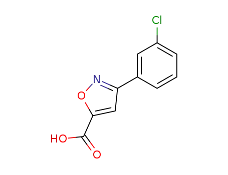 Molecular Structure of 100517-43-9 (3-(3-CHLORO-PHENYL)-ISOXAZOLE-5-CARBOXYLIC ACID)