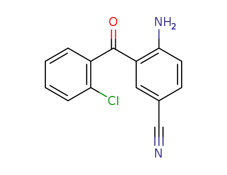 Molecular Structure of 17562-66-2 (4-amino-3-(2-chlorobenzoyl)benzonitrile)