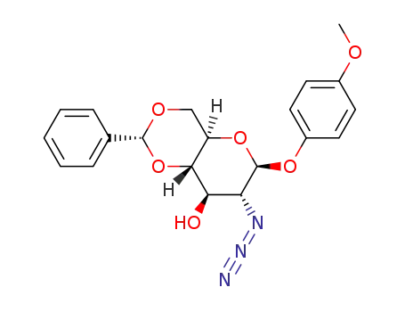 Molecular Structure of 1430068-18-0 (4-METHOXYPHENYL 2-AZIDO-4,6-O-BENZYLIDENE-2-DEOXY-BETA-D-GLUCOPYRANOSIDE)