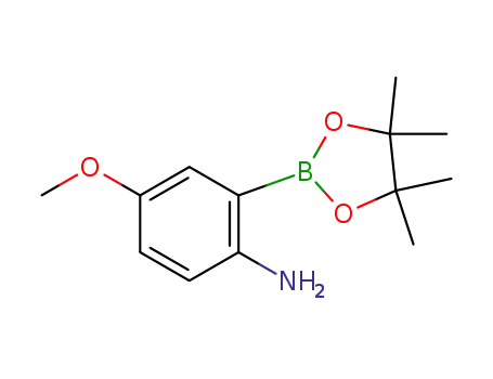 Molecular Structure of 1279722-88-1 (4-methoxy-2-(4,4,5,5-tetramethyl-1,3,2-dioxaborolan-2yl)benzenamine)
