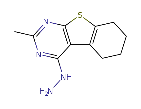 Molecular Structure of 77995-54-1 (4-HYDRAZINO-2-METHYL-5,6,7,8-TETRAHYDRO[1]BENZOTHIENO[2,3-D]PYRIMIDINE)
