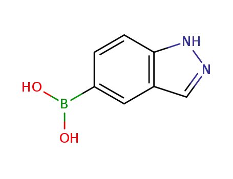 Molecular Structure of 338454-14-1 (1H-Indazole-5-boronic acid)