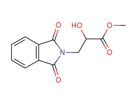 Molecular Structure of 153744-36-6 (Methyl 3-(1,3-dioxoisoindolin-2-yl)-2-hydroxypropanoate)