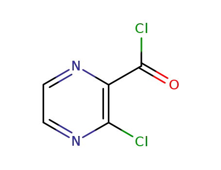 Molecular Structure of 90361-99-2 (Pyrazinecarbonyl chloride, 3-chloro- (9CI))