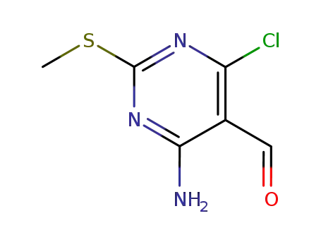 Molecular Structure of 5305-56-6 (4-AMINO-6-CHLORO-2-METHYLSULFANYL-PYRIMIDINE-5-CARBALDEHYDE)