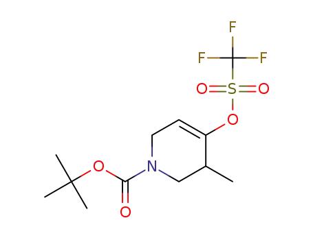 Molecular Structure of 1240971-20-3 (3-methyl-4-trifluoromethanesulfonyloxy-3,6-dihydro-2H-pyridine-1-carboxylic acid tert-butyl ester)