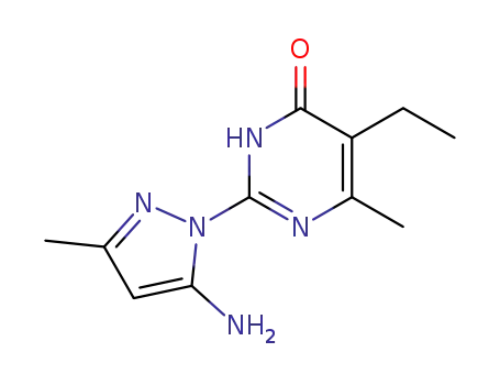 2-(5-amino-3-methyl-1H-pyrazol-1-yl)-5-ethyl-6-methylpyrimidin-4(3H)-one