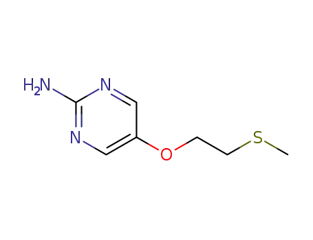 Molecular Structure of 1006599-54-7 (2-aMino-5-(2-(Methylthio)ethoxy)pyriMidine)
