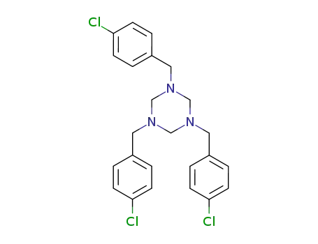 Molecular Structure of 26131-86-2 (1,3,5-tris(4-chlorobenzyl)-1,3,5-triazinane)