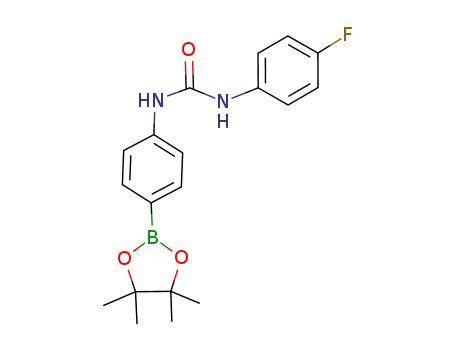Molecular Structure of 819056-61-6 (N-(4-fluorophenyl)-N'-[4-(4,4,5,5-tetramethyl-[1,3,2]-dioxaborolan-2-yl)phenyl]urea)