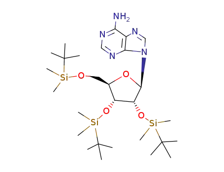 Molecular Structure of 64911-28-0 (<i>O</i><sup>2'<sub>,<i>O</i></sub>3'<sub>,<i>O</i></sub>5'</sup>-tris-(<i>tert</i>-butyl-dimethyl-silanyl)-adenosine)