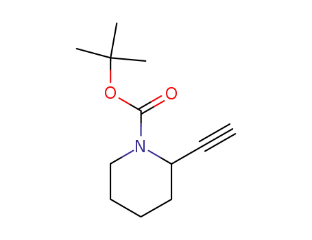Molecular Structure of 255864-58-5 (1-Piperidinecarboxylic acid, 2-ethynyl-, 1,1-dimethylethyl ester)