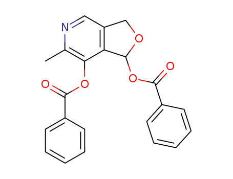Molecular Structure of 114658-90-1 (Furo[3,4-c]pyridine-1,7-diol, 1,3-dihydro-6-methyl-, dibenzoate (ester))