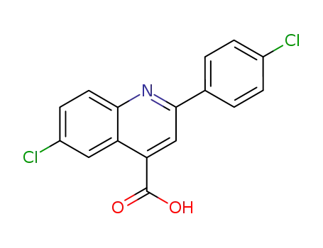 Molecular Structure of 126088-20-8 (6-CHLORO-2-(4-CHLOROPHENYL)-4-QUINOLINE CARBOXYLIC ACID)