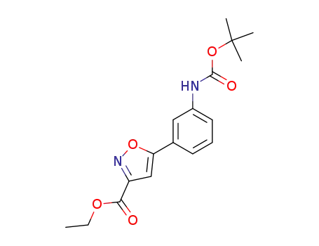 Molecular Structure of 745078-83-5 (Ethyl 5-(3-((tert-butoxycarbonyl)amino)phenyl)isoxazole-3-carboxylate)