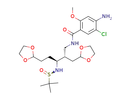 4-Amino-5-chloro-N-[(2S,3S)-5-[1,3]dioxolan-2-yl-2-[1,3]dioxolan-2-ylmethyl-3-((R)-2-methyl-propane-2-sulfinylamino)-pentyl]-2-methoxy-benzamide