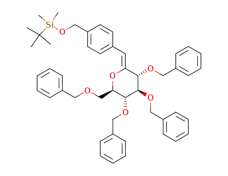 tert-Butyl-dimethyl-{4-[(3R,4S,5R,6R)-3,4,5-tris-benzyloxy-6-benzyloxymethyl-tetrahydro-pyran-(2Z)-ylidenemethyl]-benzyloxy}-silane