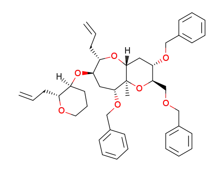 (2R,3S,4aR,6S,7R,9R,9aS)-6-Allyl-7-((2R,3S)-2-allyl-tetrahydro-pyran-3-yloxy)-3,9-bis-benzyloxy-2-benzyloxymethyl-9a-methyl-octahydro-1,5-dioxa-benzocycloheptene
