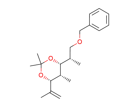 Molecular Structure of 131589-20-3 ((2S,3R,4S,5R)-1-O-benzyl-3,5-O-isopropylidene-2,4,6-trimethyl-6-heptene-1,3,5-triol)
