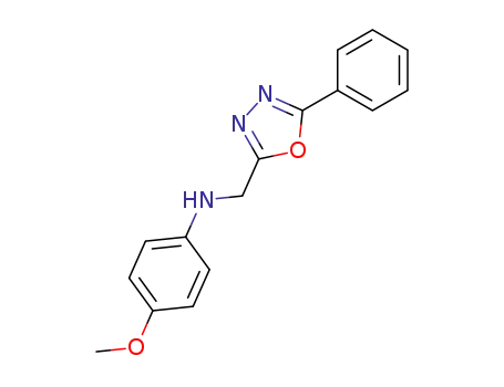 Molecular Structure of 50939-80-5 (N-((5-phenyl-1,3,4-oxadiazol-2-yl)methyl)4-methoxyaniline)