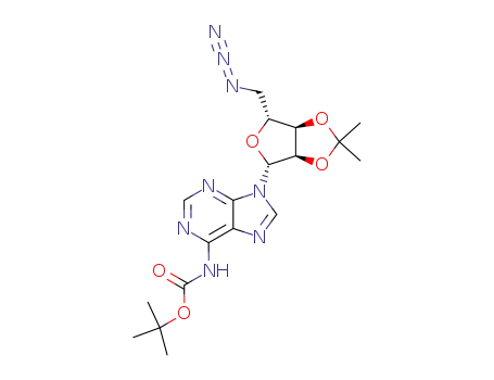 9-[(3xi)-5-Azido-5-deoxy-2,3-O-(1-methylethylidene)-beta-D-threo-pentofuranosyl]-N-(tert-butoxycarbonyl)-9H-purin-6-amine