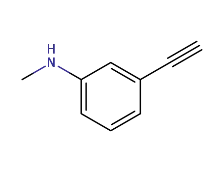 Molecular Structure of 132056-23-6 (Benzenamine, 3-ethynyl-N-methyl- (9CI))