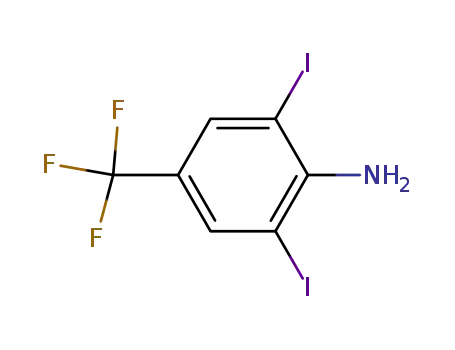 Molecular Structure of 214400-66-5 (2,6-Diiodo-4-(trifluoromethyl)aniline)