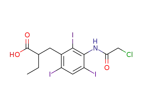 Molecular Structure of 80980-80-9 (3-<(chloroacetyl)amino>-α-ethyl-2,4,6-triiodobenzenepropanoic acid)