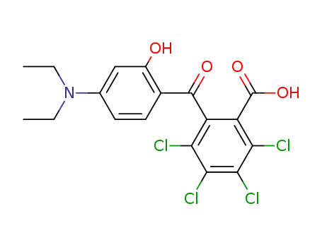 Molecular Structure of 40445-22-5 (Benzoic acid, 2,3,4,5-tetrachloro-6-[4-(diethylamino)-2-hydroxybenzoyl]-)