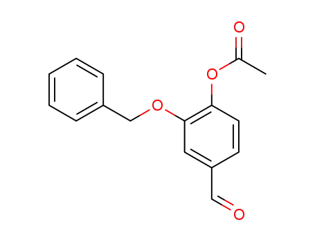 Molecular Structure of 28610-42-6 (Benzaldehyde, 4-(acetyloxy)-3-(phenylmethoxy)-)