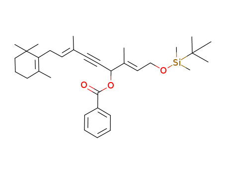 Benzoic acid (E)-1-[(E)-3-(tert-butyl-dimethyl-silanyloxy)-1-methyl-propenyl]-4-methyl-6-(2,6,6-trimethyl-cyclohex-1-enyl)-hex-4-en-2-ynyl ester